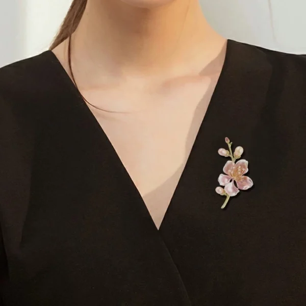 Peach Blossom Flower Brooch