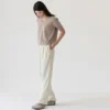 Fray High‑Waist Relaxed Pants