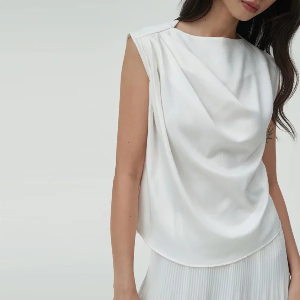 Elara Drape Neck Sleeveless Top