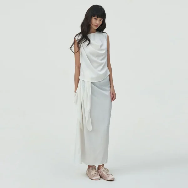 Elara Drape Neck Sleeveless Top